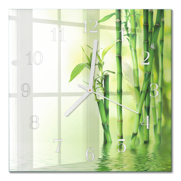 Horloge carrée en verre Bambou