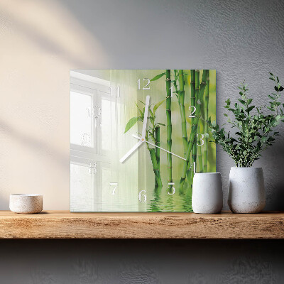 Horloge carrée en verre Bambou