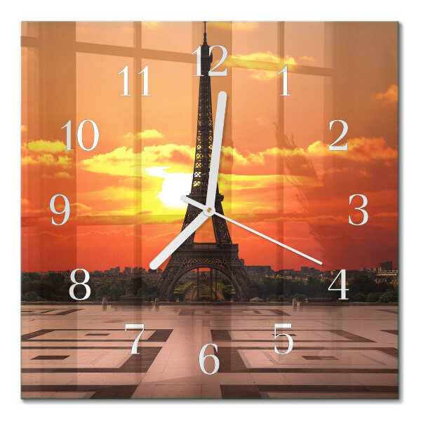 Horloge murale carrée Tour eiffel