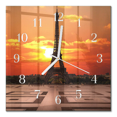 Horloge murale carrée Tour eiffel