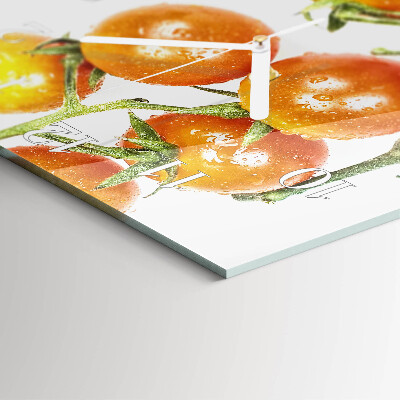 Horloge carrée en verre Tomates
