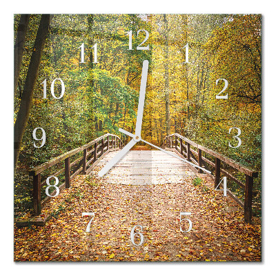 Horloge murale carrée Pont forestier