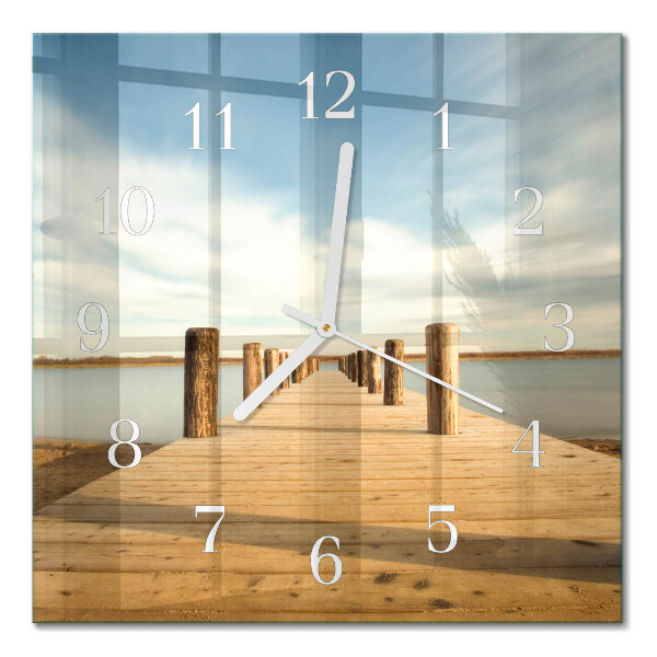 Horloge carrée en verre Pont