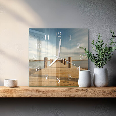 Horloge carrée en verre Pont