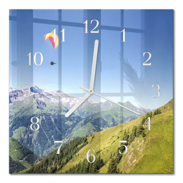 Horloge murale carrée Montagnes