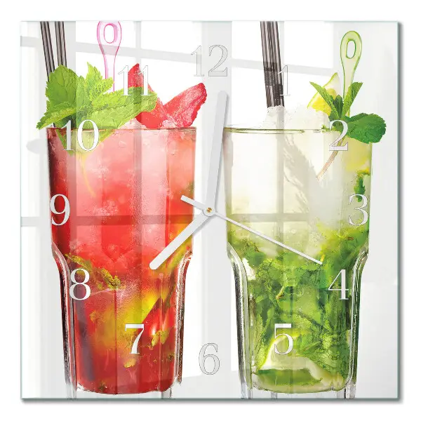 Horloge murale carrée Cocktails