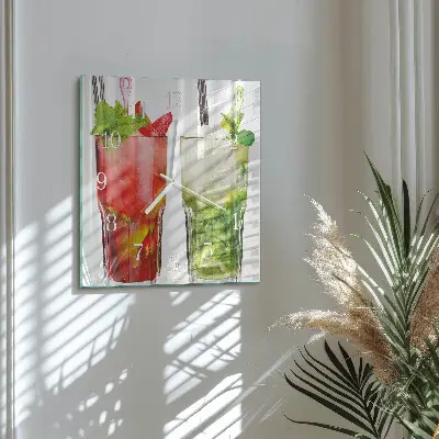 Horloge murale carrée Cocktails