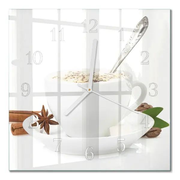 Horloge carrée en verre Une tasse d'anis