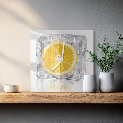 Horloge carrée en verre Glace à l'orange