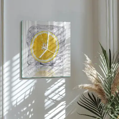 Horloge carrée en verre Glace à l'orange
