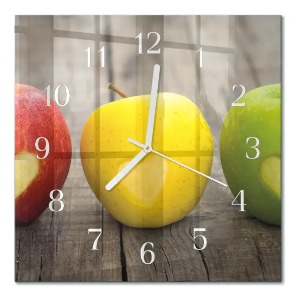 Horloge murale carrée Pommes