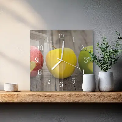 Horloge murale carrée Pommes