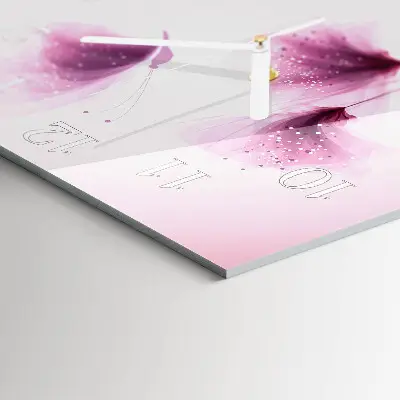 Horloge carrée en verre Fleurs