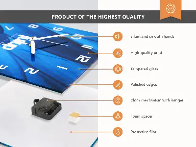 Horloge carrée en verre Voiture de course