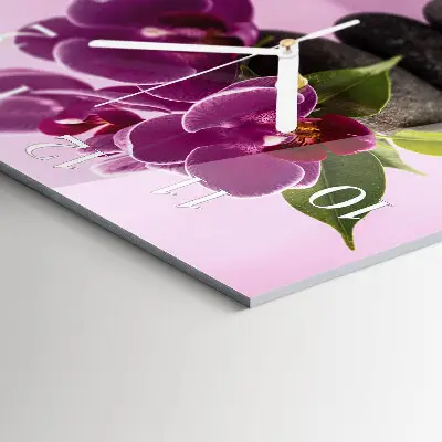 Horloge murale carrée Orchidée