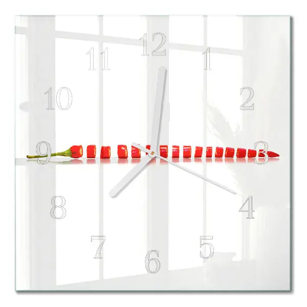 Horloge carrée en verre Piment