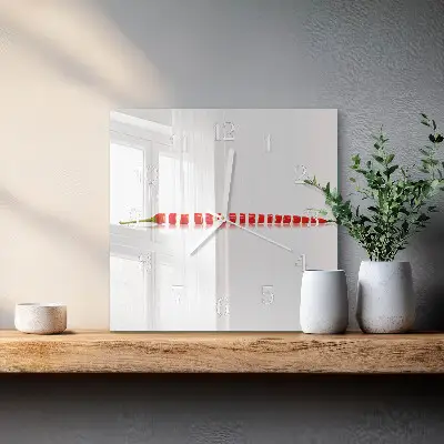 Horloge carrée en verre Piment