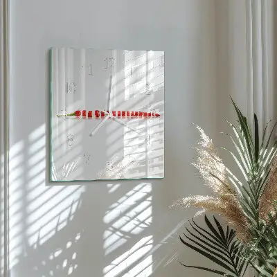 Horloge carrée en verre Piment