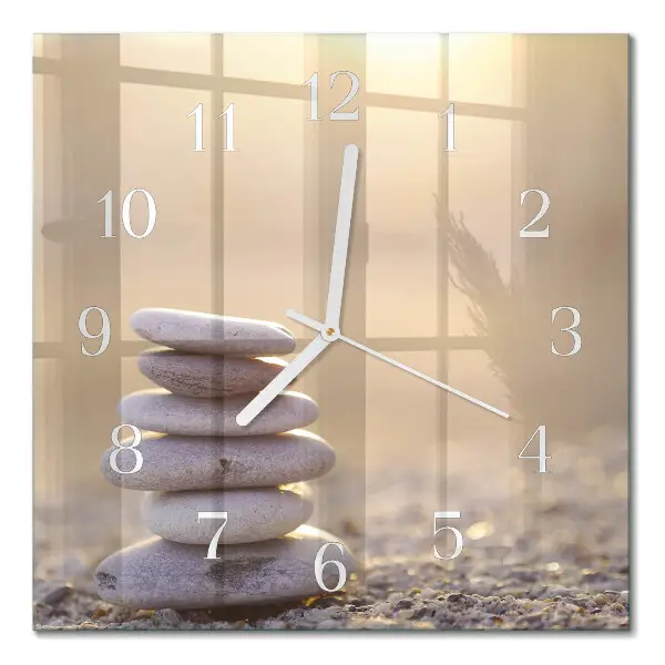 Horloge carrée en verre Pierres