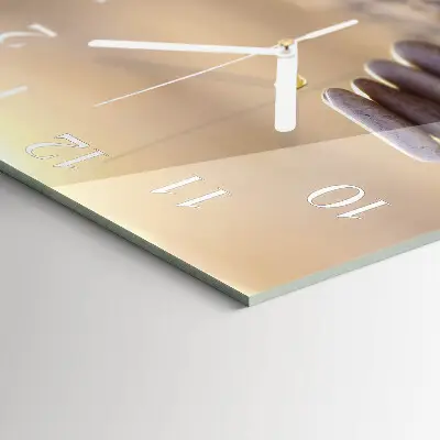 Horloge carrée en verre Pierres