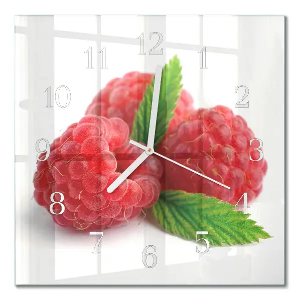 Horloge carrée en verre Framboises
