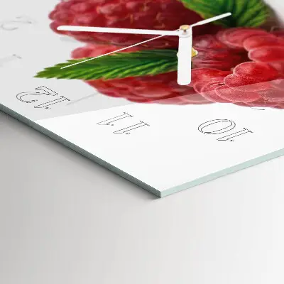 Horloge carrée en verre Framboises
