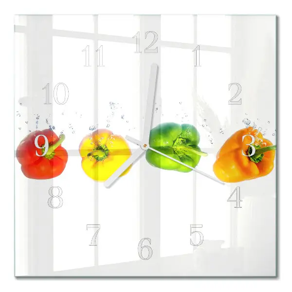 Horloge carrée en verre Poivre