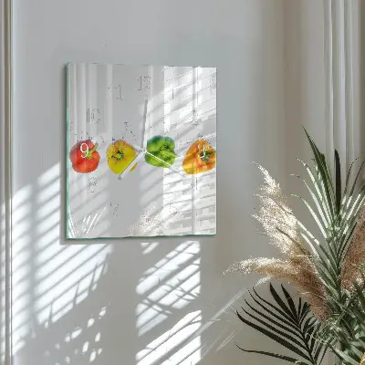 Horloge carrée en verre Poivre
