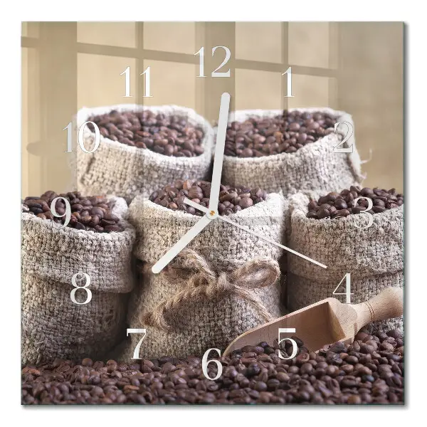 Horloge murale carrée Café en grains
