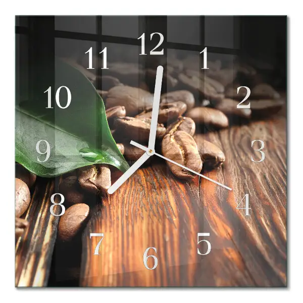 Horloge murale carrée Café en grains