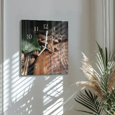 Horloge murale carrée Café en grains