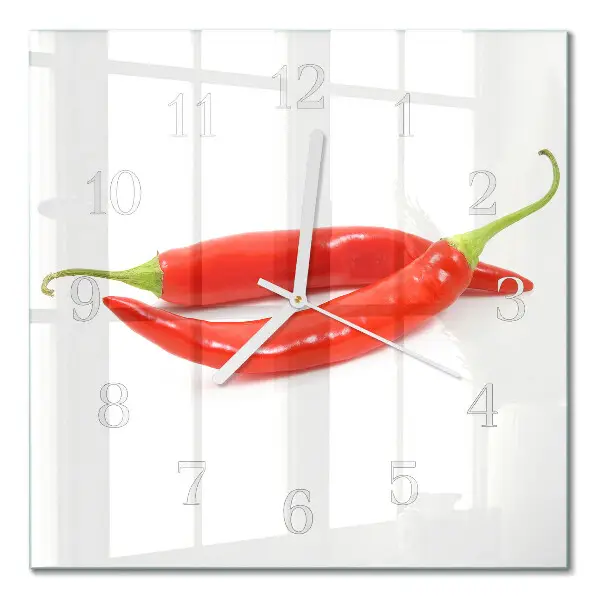 Horloge carrée en verre Piment