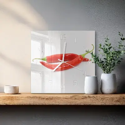 Horloge carrée en verre Piment