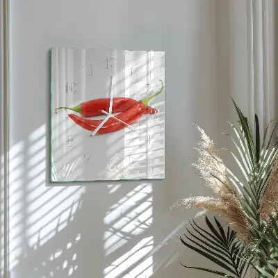 Horloge carrée en verre Piment