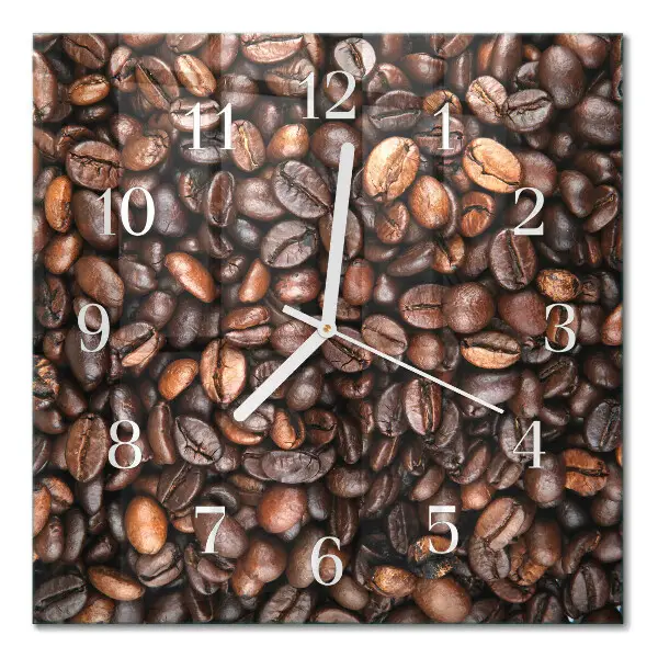 Horloge carrée en verre Café en grains