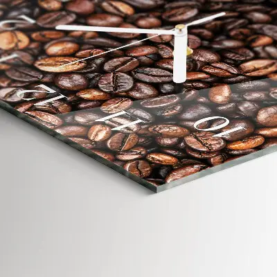 Horloge carrée en verre Café en grains