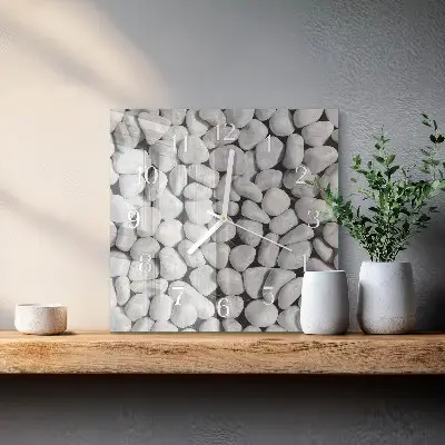 Horloge carrée en verre Pierres