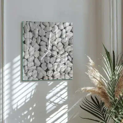 Horloge carrée en verre Pierres