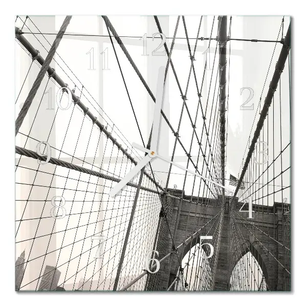 Horloge murale carrée Pont de brooklyn