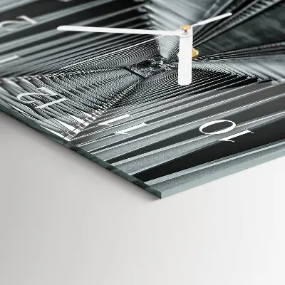 Horloge carrée en verre Voies ferrées