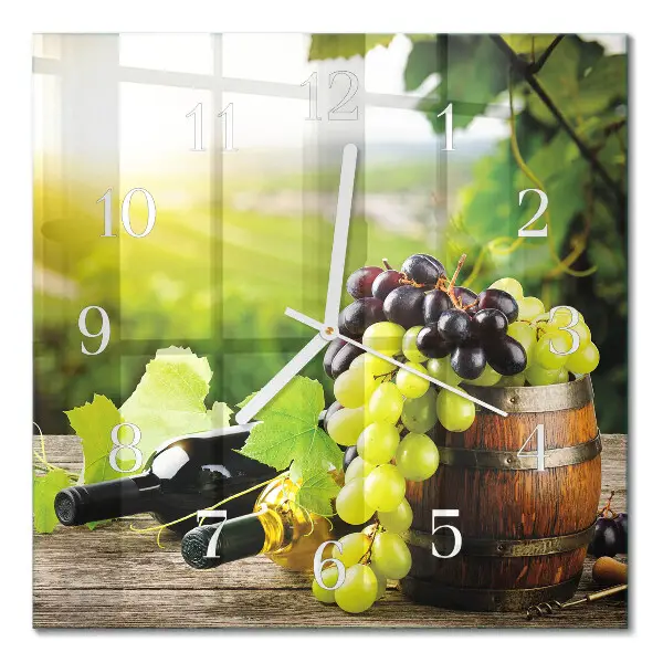 Horloge carrée en verre Vin de raisin