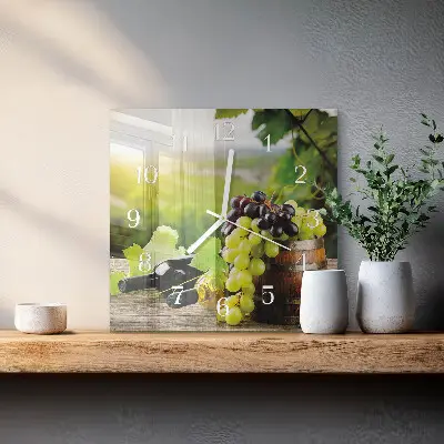 Horloge carrée en verre Vin de raisin