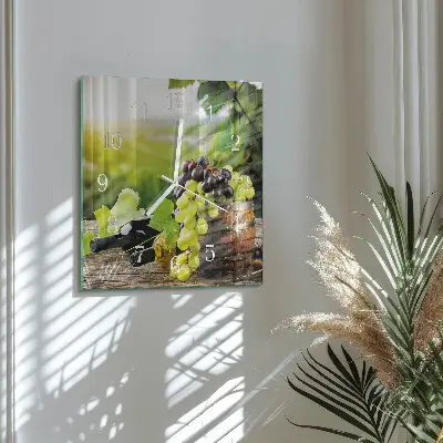 Horloge carrée en verre Vin de raisin