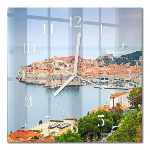 Horloge carrée en verre Chemin de la nature