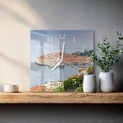 Horloge carrée en verre Chemin de la nature