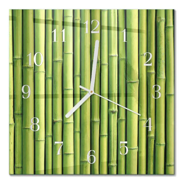 Horloge carrée en verre Bambou