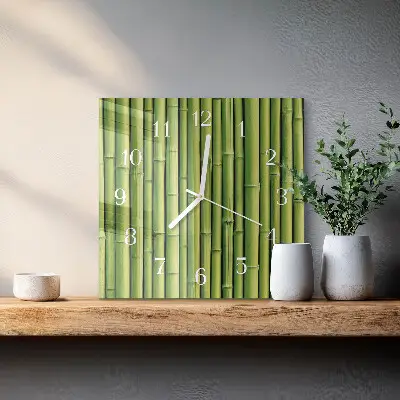 Horloge carrée en verre Bambou