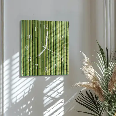 Horloge carrée en verre Bambou