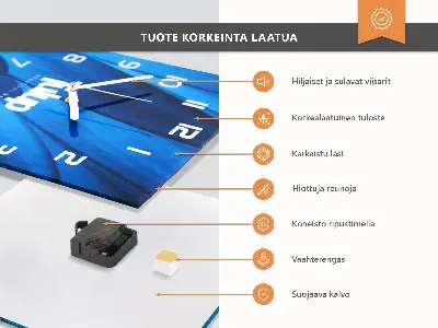 Horloge carrée en verre Bambou