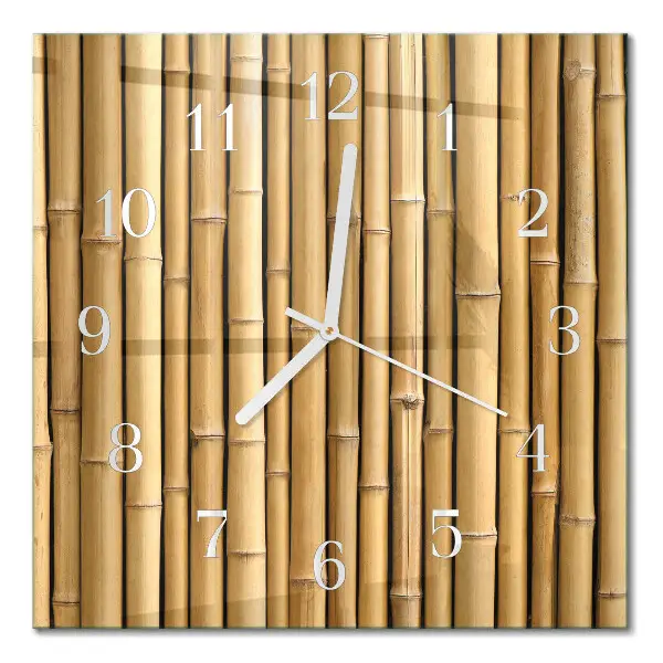 Horloge murale carrée Bambou